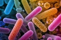 Microbial bacteria - microscopic germ, unicellular being, biological agent, tiny organism, invisible life, microbial Royalty Free Stock Photo