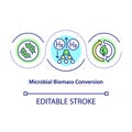 Microbial biomass conversion concept icon