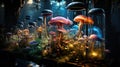 Microbial magic: Mushrooms, test tubes, flasks science exploration. Created with Generative AI