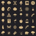 Microbiological icons set, simple style