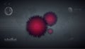 Microbiological study. Virus cell analysis.Danger of deadly virus. Hologram of coronavirus COVID-2019 on futuristic