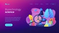 Microbiological technology concept landing page.