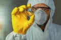 Microbiologist holding petri dish with Fungal mycotic cultures