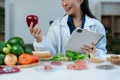 Microbiologists and nutrition experts analyze molecular samples in advanced food science labs Royalty Free Stock Photo