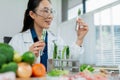 Microbiologists and nutrition experts analyze molecular samples in advanced food science labs Royalty Free Stock Photo