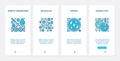 Microbiology, genetic engineering UX, UI onboarding mobile app page screen scientific set