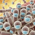 Of microbiology, humorously emphasizing precautionary measures like Royalty Free Stock Photo