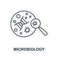 Microbiology icon. Line element from bioengineering collection. Linear Microbiology icon sign for web design Royalty Free Stock Photo