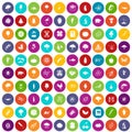 100 microbiology icons set color