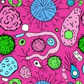 Microbiology Seamless Pattern Royalty Free Stock Photo