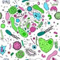 Microbiology Seamless Pattern Royalty Free Stock Photo