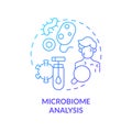 Microbiome analysis blue gradient concept icon