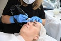 Permanent makeup on the eyebrows Royalty Free Stock Photo