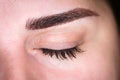 Microblading eyebrows, getting facial care and tattoo at beauty salon Royalty Free Stock Photo