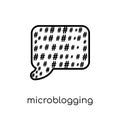 Microblogging icon. Trendy modern flat linear vector Microblogging icon on white background from thin line Technology collection