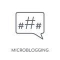 Microblogging linear icon. Modern outline Microblogging logo con