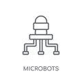 Microbots linear icon. Modern outline Microbots logo concept on Royalty Free Stock Photo