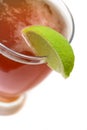 Microbrew beer and lime slice Royalty Free Stock Photo