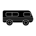 Microbus - minibus icon, vector illustration, black sign on isolated background