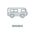 Microbus,minibus vector line icon, linear concept, outline sign, symbol