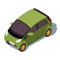 Microcar isometric color vector illustration
