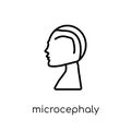 Microcephaly icon. Trendy modern flat linear vector Microcephaly icon on white background from thin line Diseases collection