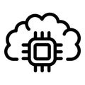 Cloud computing using artificial intelligence, machine learning with brain icon Royalty Free Stock Photo