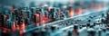 Microchip Blend Transitioning Into Urban City Layout Showcasing Futuristic Connectivity and Technology Integration Royalty Free Stock Photo