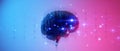 microchip brain neural of AI robot for high technology network, quantum computer processing, Royalty Free Stock Photo