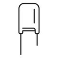 Microchip capacitor icon outline vector. Electric component