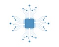 Microchip Circuit Board Icon â Digital Technology Processor Vector Illustration Royalty Free Stock Photo