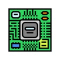 microchip circuit lines color icon vector illustration Royalty Free Stock Photo