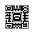 microchip circuit lines glyph icon vector illustration Royalty Free Stock Photo