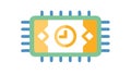 Microchip with Clock, Integrated Circuit Timing, vector design Generative AI Royalty Free Stock Photo