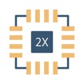Microchip Color Vector icon which can easily modify or edit