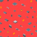 Microchip Computer Electronic ComponentsSeamless Pattern Background. Vector Royalty Free Stock Photo