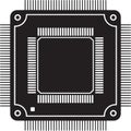Microchip cpu as vector icon illustration for computer processor design Royalty Free Stock Photo