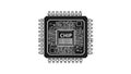 Microchip CPU Hardware Schematic Diagram Silhouette for Electronics Design Royalty Free Stock Photo