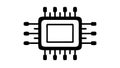 Microchip or CPU Icon, Representing Technology or Processor, vector design Generative AI Royalty Free Stock Photo
