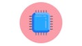 Microchip CPU Processor Semiconductor Technology, vector design Generative AI Royalty Free Stock Photo