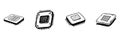 Microchip Doodle Sketch Set. Semiconductor Technology And Computer Hardware Components In Hand Drawn Style Collection Royalty Free Stock Photo
