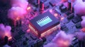 microchip emitting microcontroller Royalty Free Stock Photo