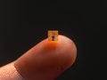 Microchip on Fingertip Innovation Concept