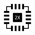 Microchip glyph vector icon which can easily modify or edit Royalty Free Stock Photo