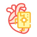 Microchip for heart color icon vector illustration