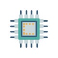 Microchip Icon for Semiconductor Technology Royalty Free Stock Photo