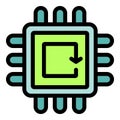 Microchip installing update with downloading arrow icon