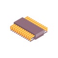 Microchip isometric icon. Central processing unit. Royalty Free Stock Photo