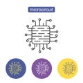 Microchip line icon.