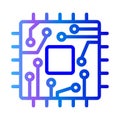 Microchip line icon modern vector logo